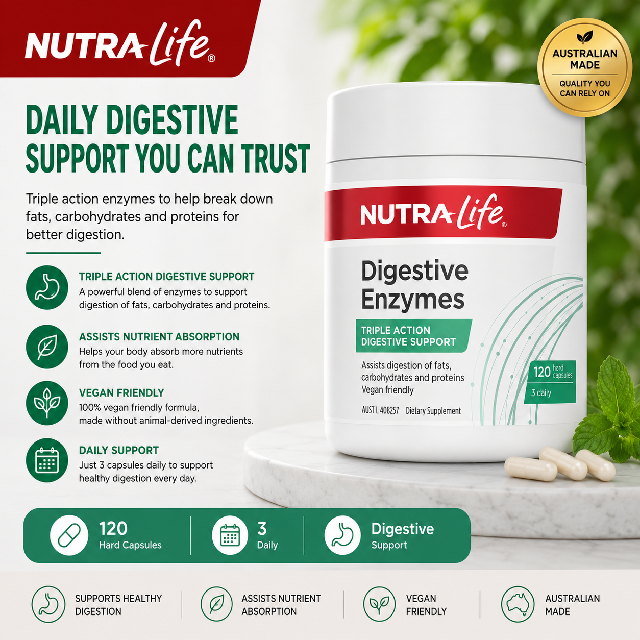 Nutra-Life Digestive Enzymes 120 Capsules