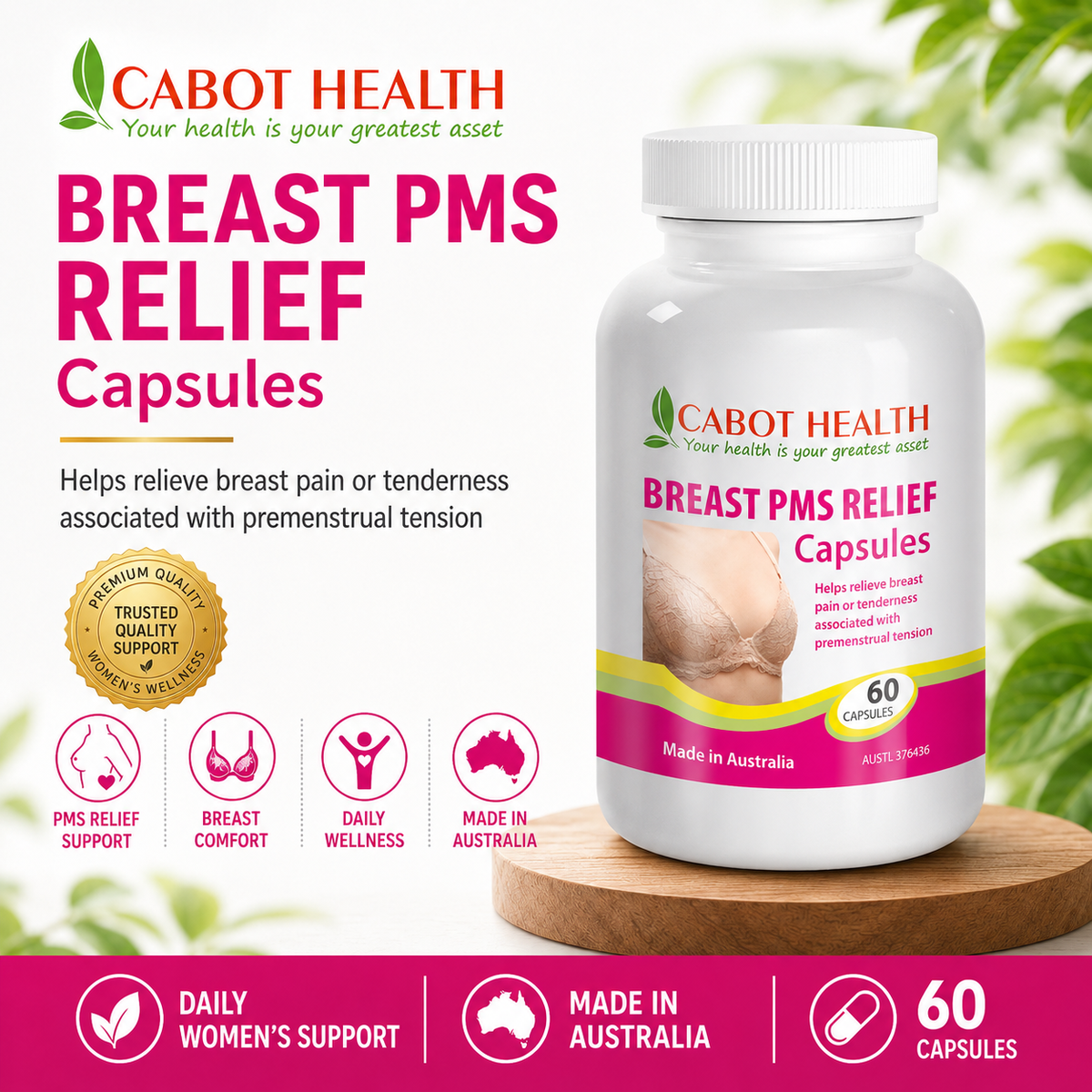 Cabot Health Breast PMS Relief 60 Capsules