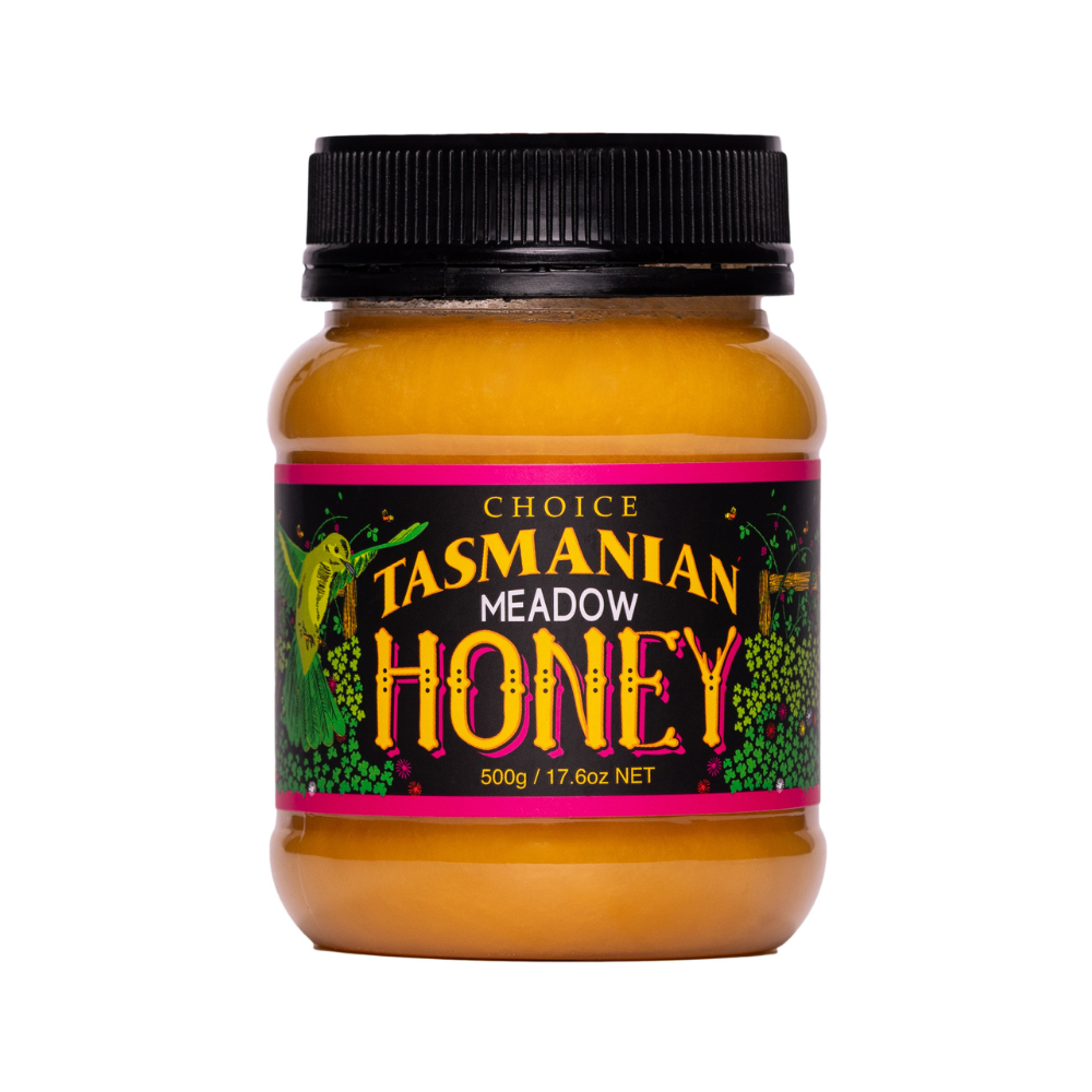 Tasmanian Honey Meadow Plastic Jar 500g (Not For Sale In WA)
