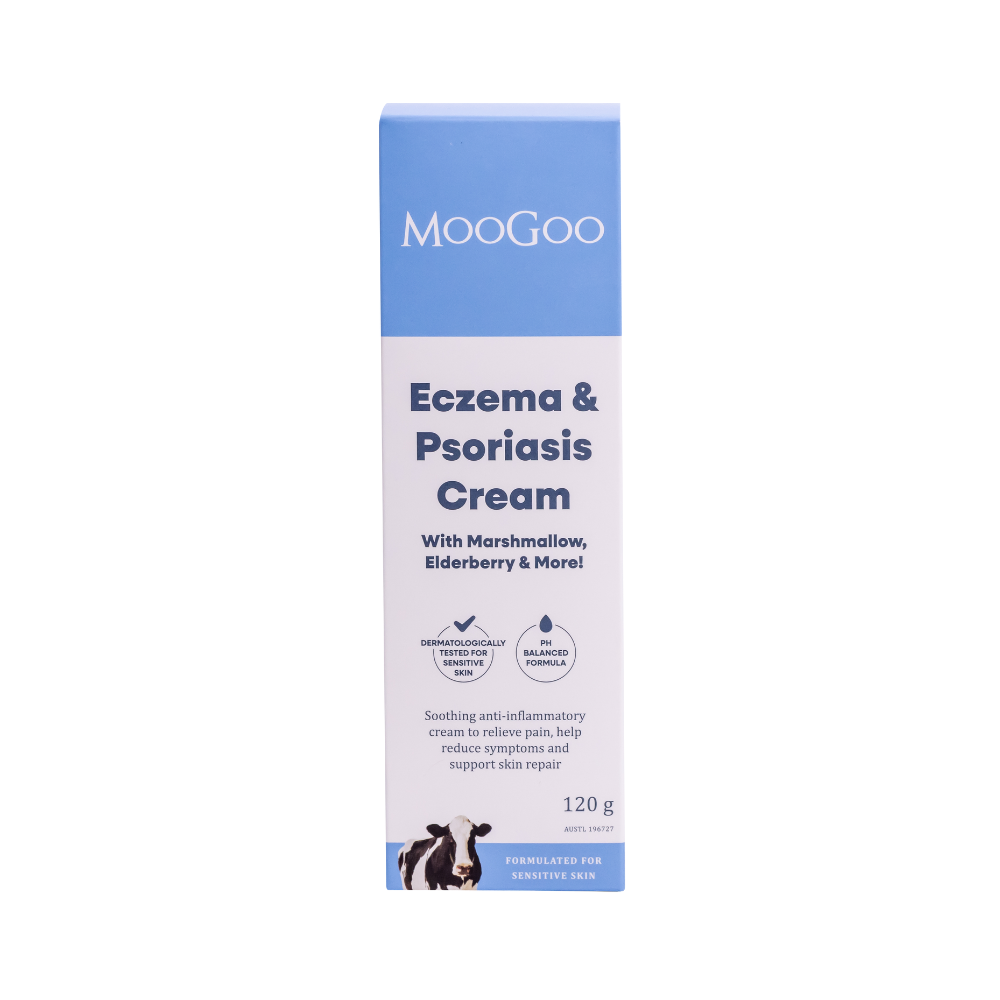 MooGoo Eczema & Psoriasis Cream with Marshmallow, Elderberry & More 120g