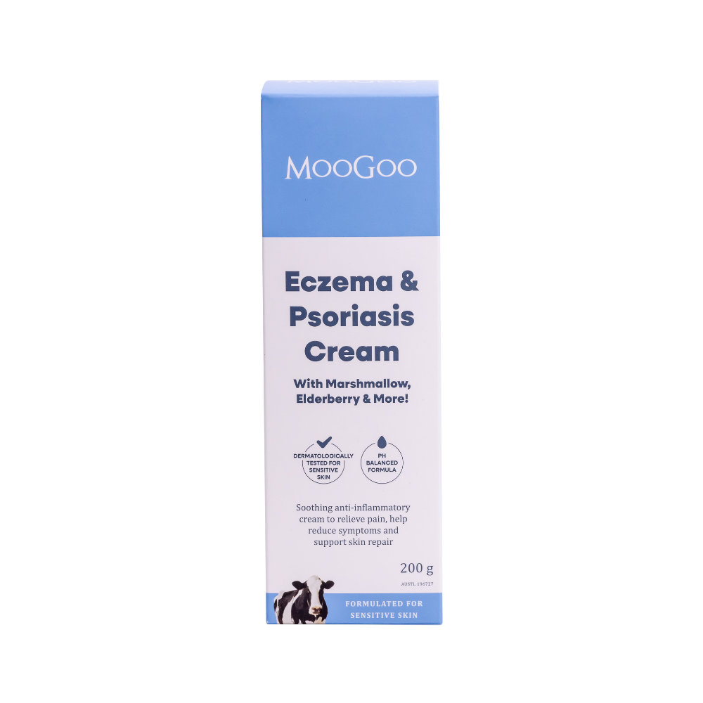 MooGoo Eczema & Psoriasis Cream with Marshmallow, Elderberry & More 200g