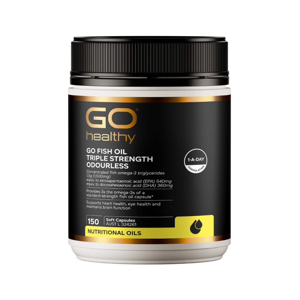 GO Healthy Fish Triple Strength Odourless 150 Soft Capsules