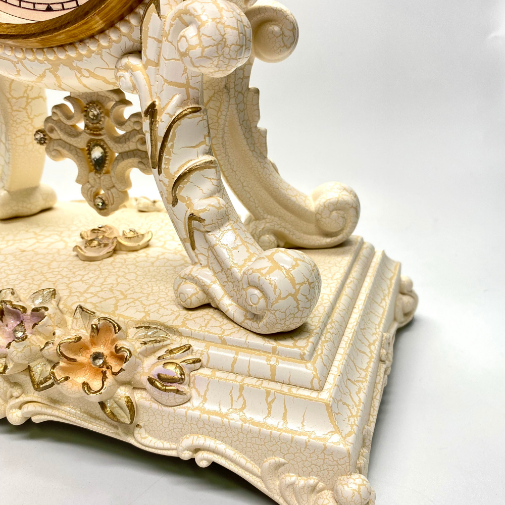 Vanguard Universal Delurious Pendulum Table Clock with Crystal Flowers TSS-1485