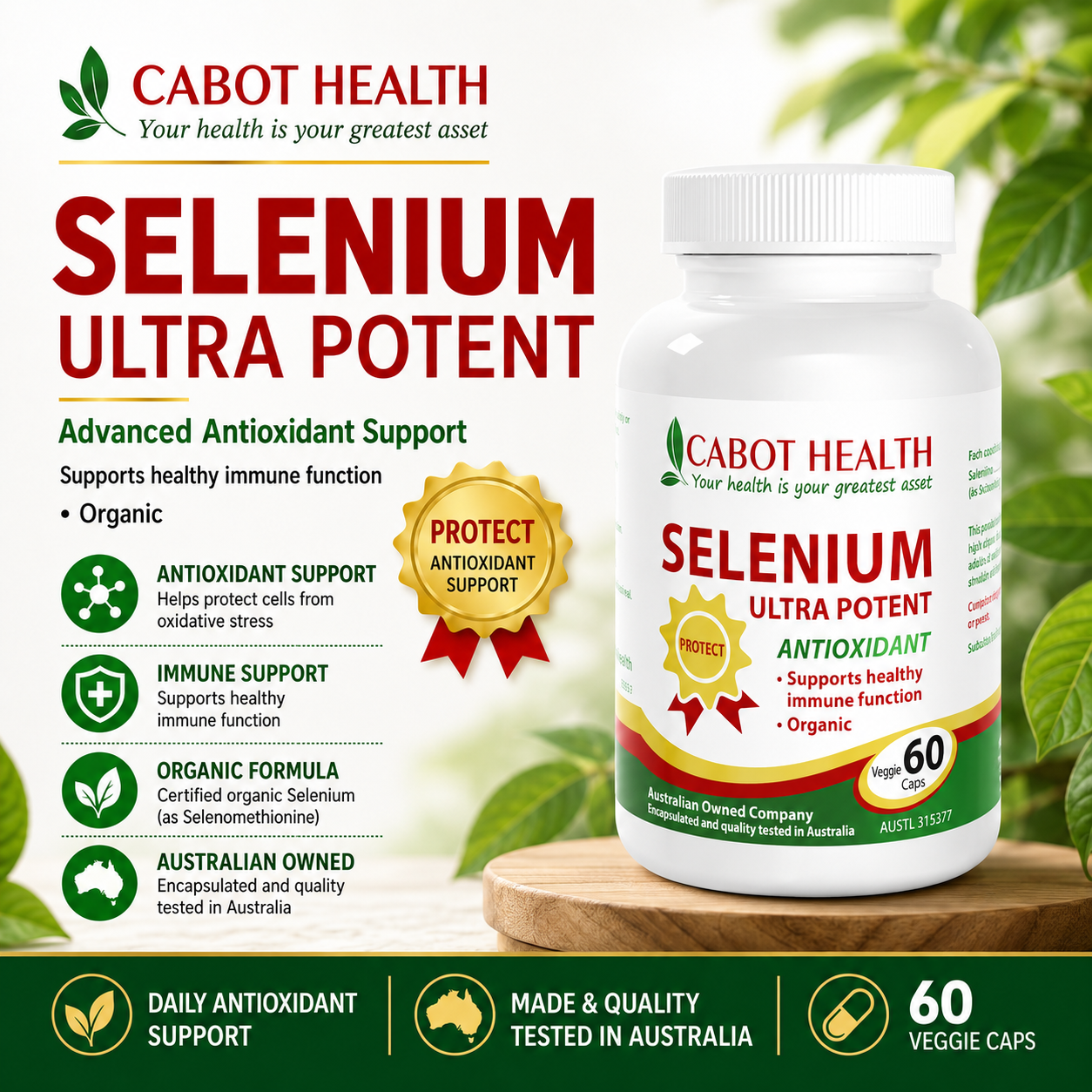 Cabot Health Selenium Ultra Potent 60 Capsules