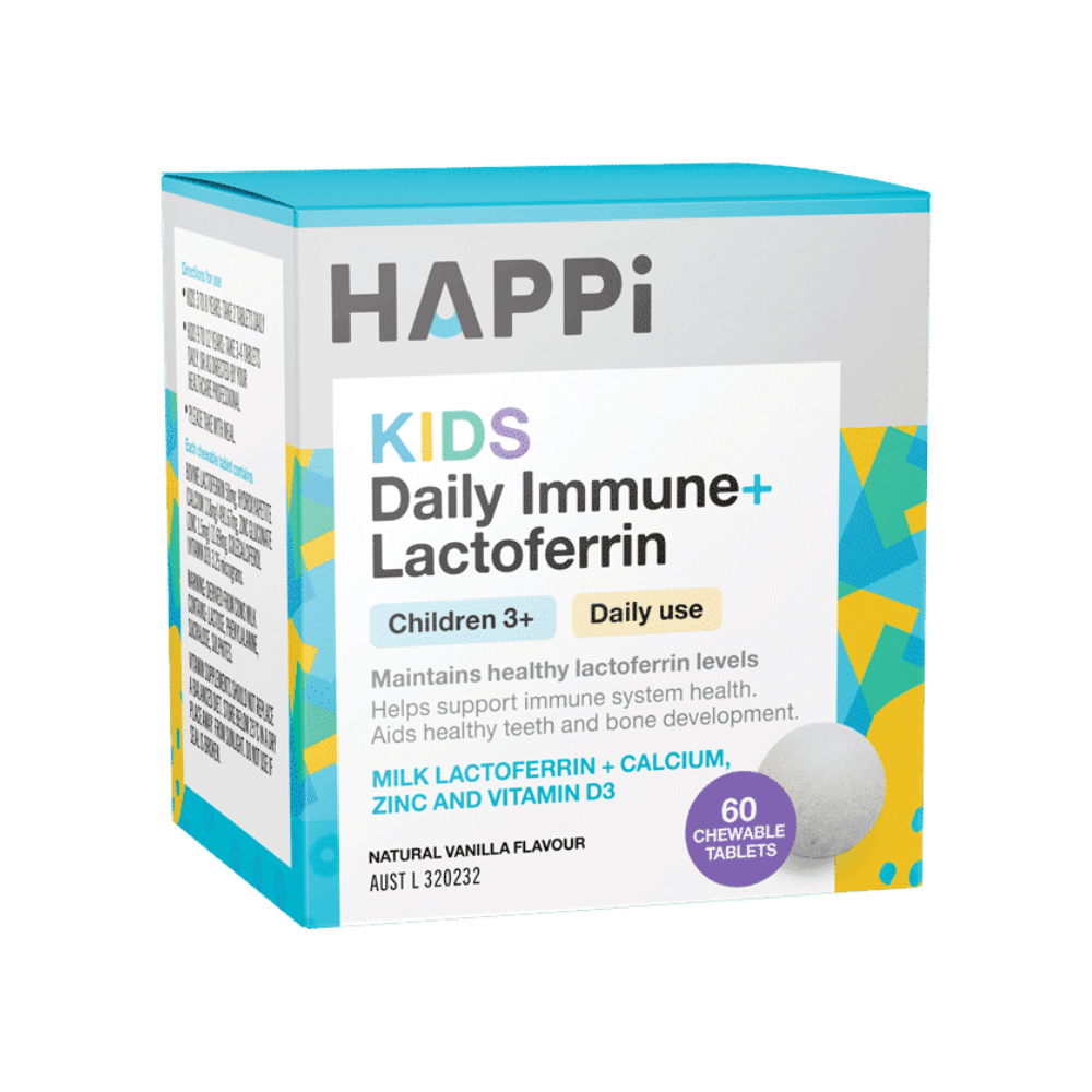 HAPPi Kids Daily Immune+ Lactoferrin 60 chewable tablets