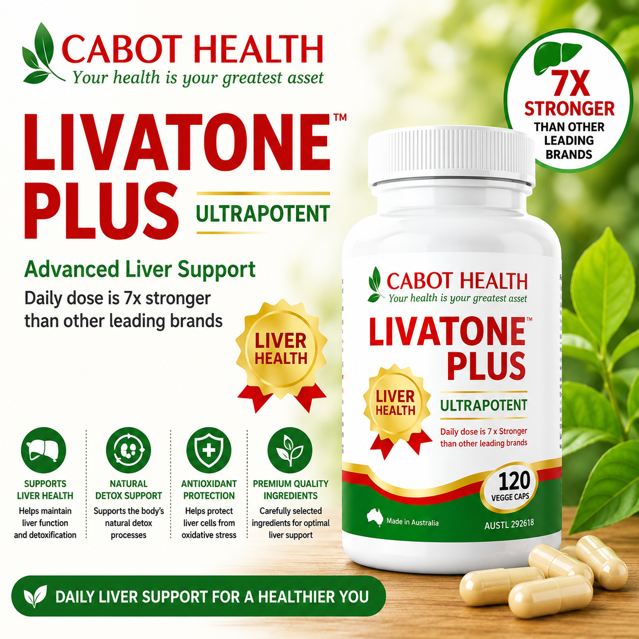 Cabot Health Livatone Plus 120 Capsules