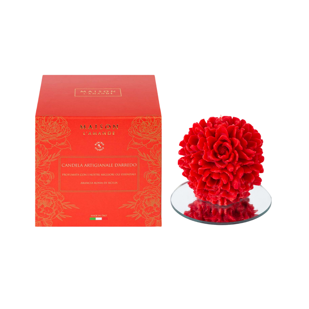 L'Amande Hand Made Scented Candle "Red Orange & Pistachio of Sicily" 40H