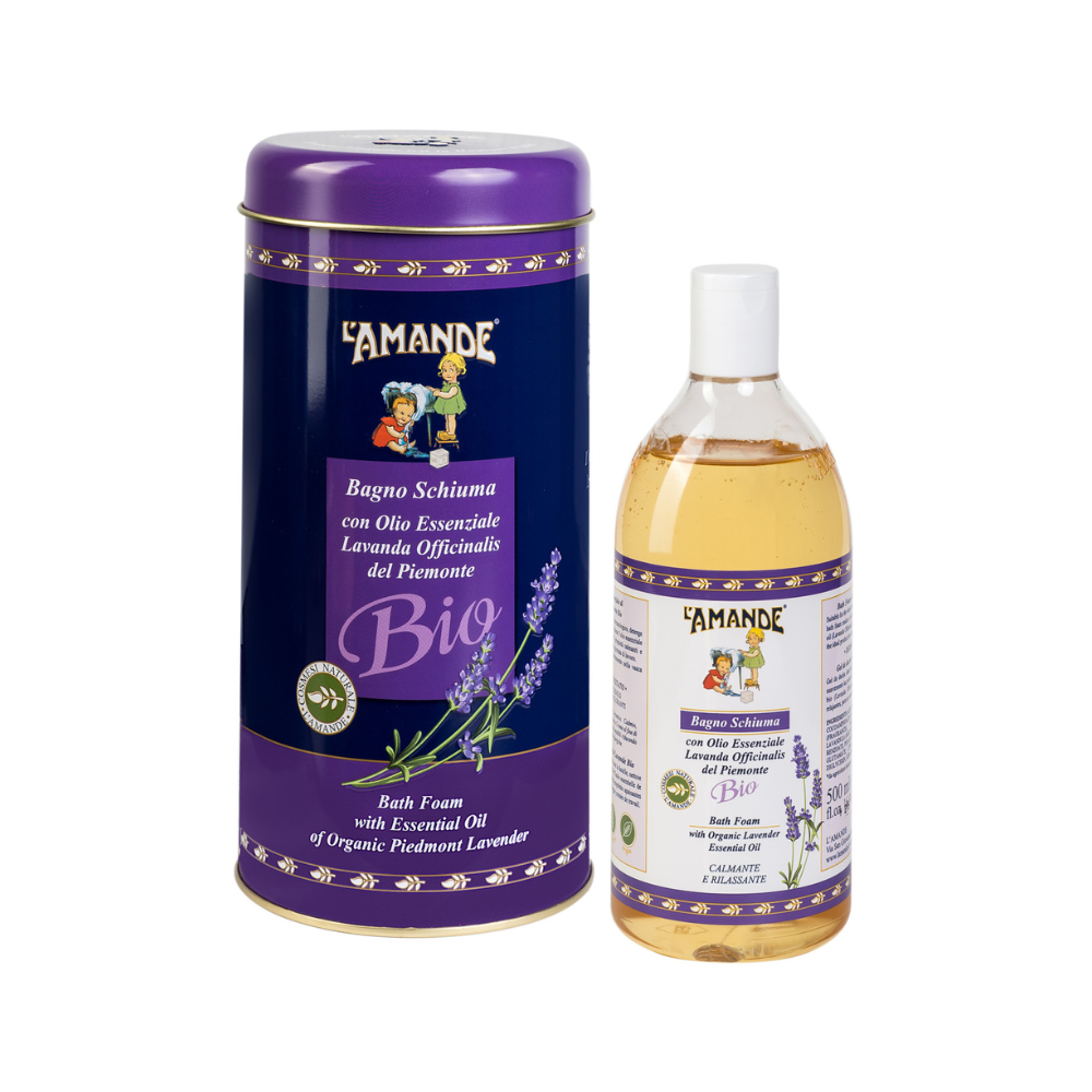 L'Amande Metal Gift Box + Bath Foam " Lavender Of Piedmont" 500ml