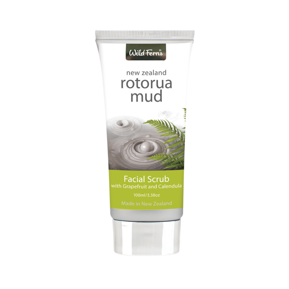 Wild Ferns Rotorua Mud Facial Scrub with Grapefruit & Calendula 100ml