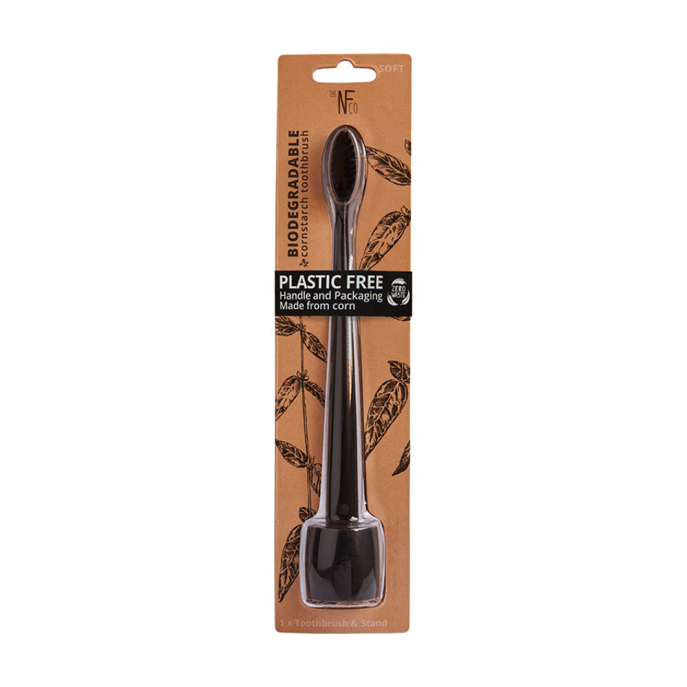 Nfco Bio Toothbrush Pirate Black + Toothbrush Stand