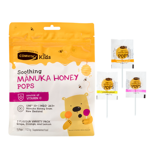 Comvita Kids Soothing Manuka Pops 3 Flavours 15 pack