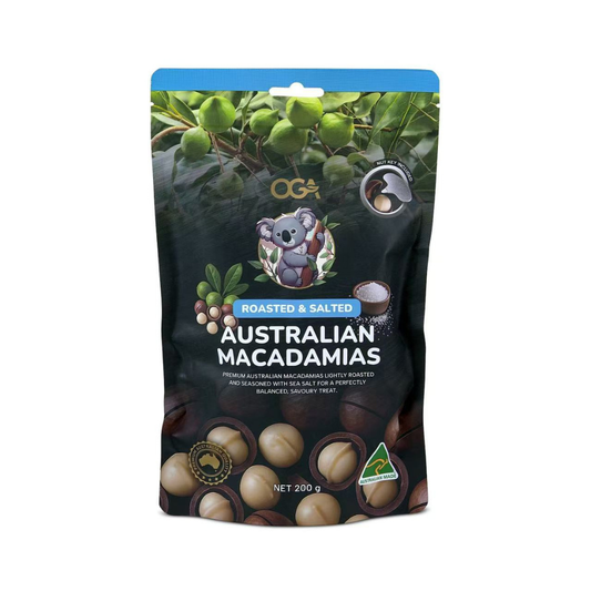 OGA Roasted and Salted Australian Macadamias 200g pouch