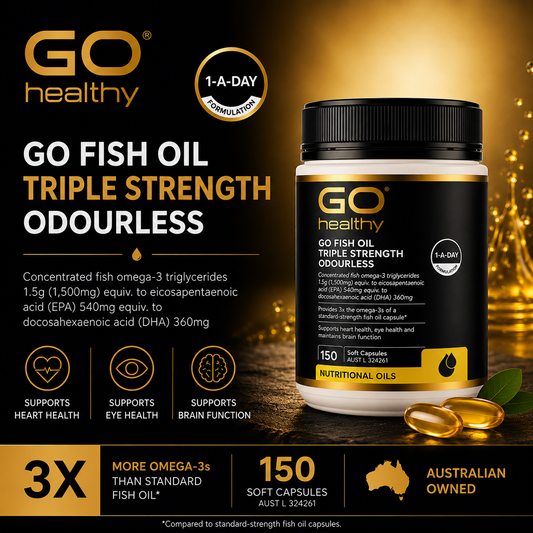 GO Healthy Fish Triple Strength Odourless 150 Soft Capsules