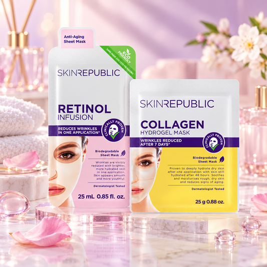 Skin Republic Retinol & Collagen Face Mask Duo – 2 Piece Bundle