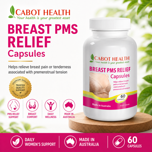 Cabot Health Breast PMS Relief 60 Capsules Short date