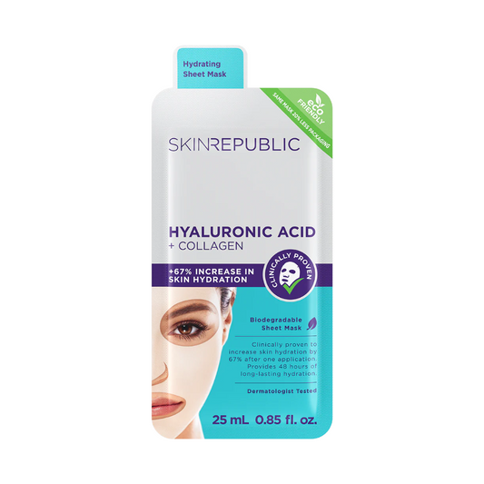 Skin Republic Hyaluronic Acid + Collagen Biodegradable Face Mask Sheet 25ml
