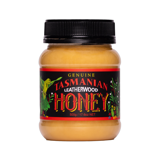 Tasmanian Honey Leatherwood Plastic Jar 500g (Not For Sale In WA) (Damaged Package)