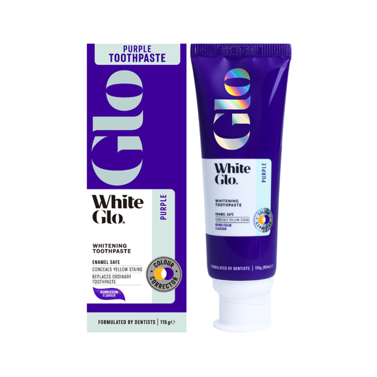 White Glo Purple Whitening Toothpaste 115g (Clearance)