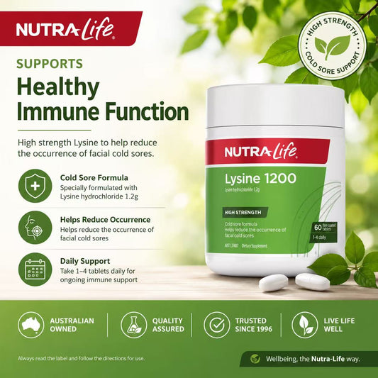 Nutra-Life Lysine 1200mg 60 Tablets