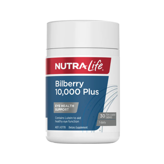 Nutra-Life Bilberry 10,000 Plus Eye Health Support 30Flim Coated Tablets