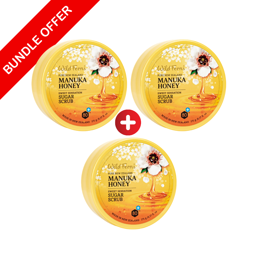 Bundle Offers: Wild Ferns Manuka Honey Sugar Scrub 175g*3 (Buy 2 get 1 for Free)