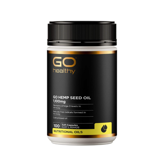 Go Healthy GO Hemp Seed Oil 1,100mg 100 Soft Capsules