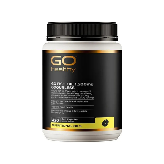 GO Fish Oil 1,500mg Odourless 420 Softgel Caps