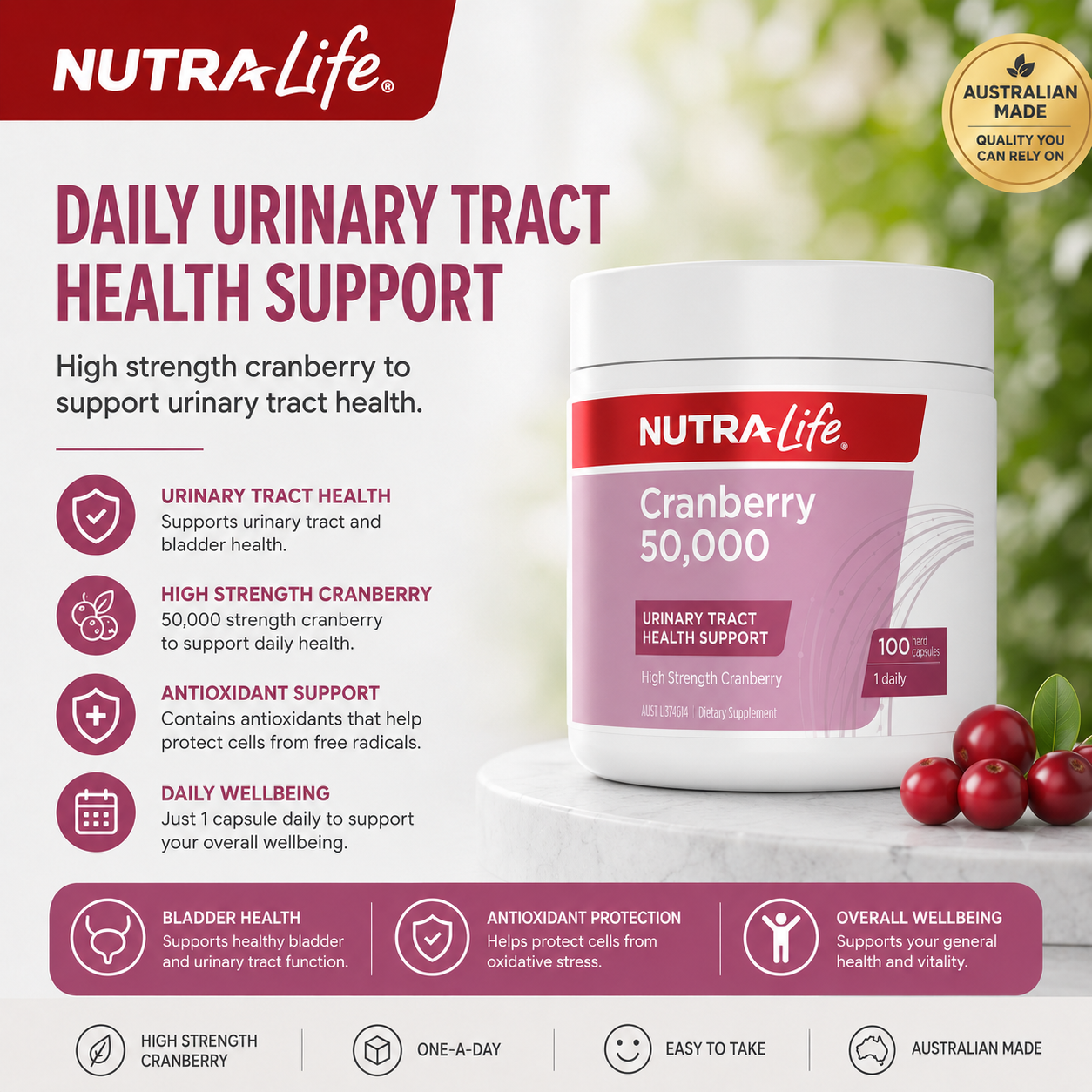 Nutra-Life Cranberry 50,000 100 Capsules