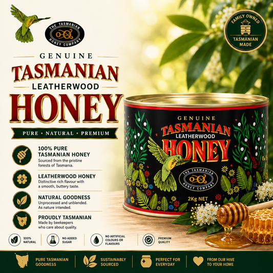 Tasmanian Honey Leatherwood Metal Can 2kg (Not For Sale In WA)