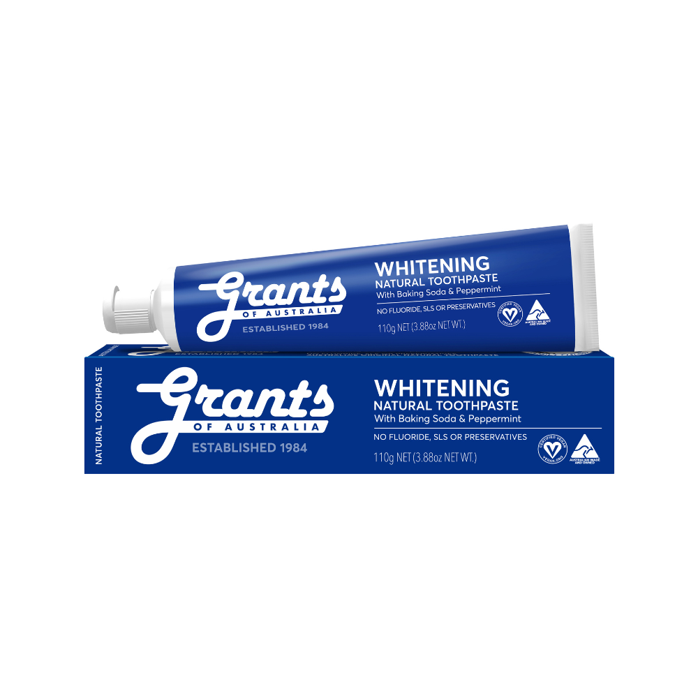 Grants of Australia Whitening with Peppermint Natural Toothpaste- Fluoride Free - 110g