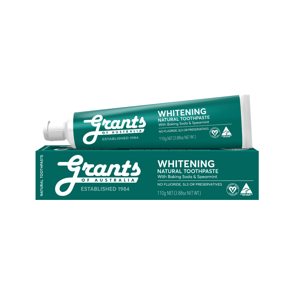 Grants of Australia Whitening with Spearmint Natural Toothpaste - Fluoride Free - 110g