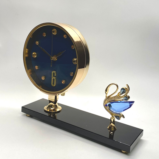 Vanguard Universal Premium Crystal Table Clock with Swan TCJ-622BL