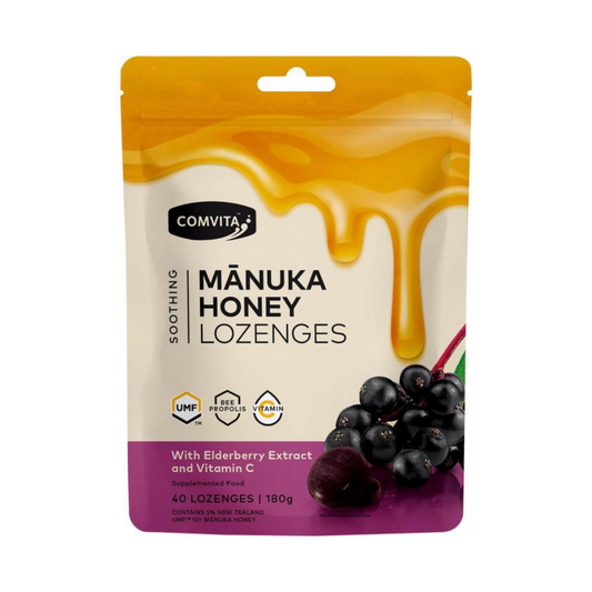 Comvita Manuka Honey Lozenges with Elderberry Extract and Vitamin C 180g