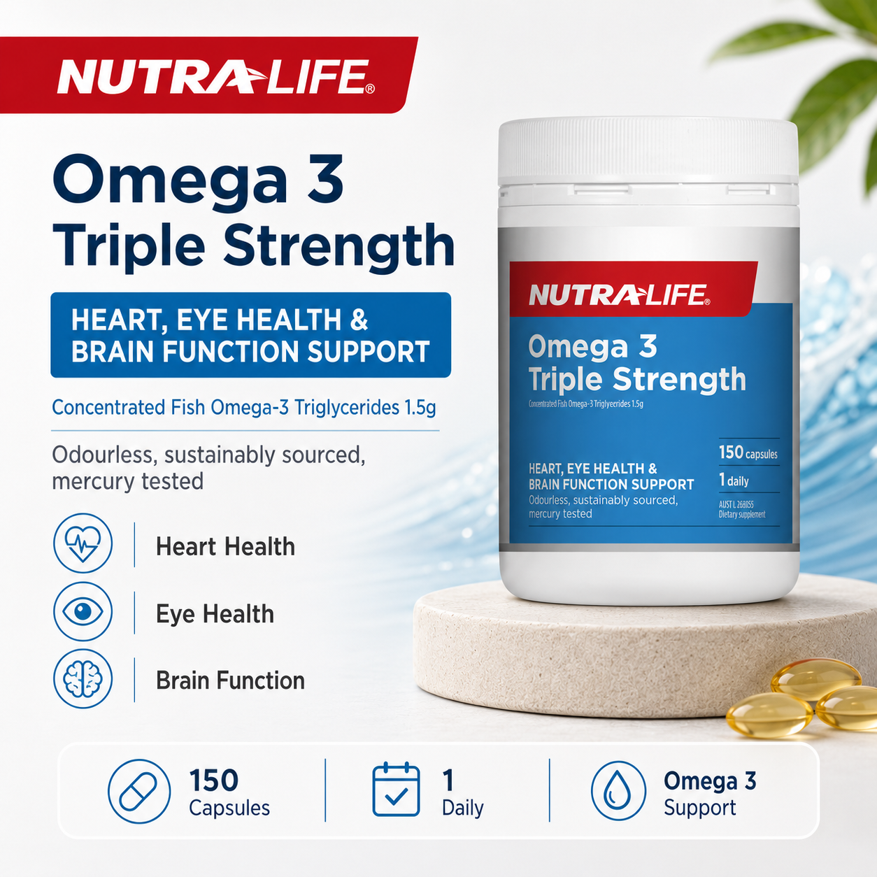 Nutra-Life Omega 3 Triple Strength 150 Capsules