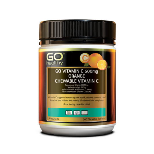 Go Healthy Vitamin C 500mg Orange Chewable Vitamin C 200 Tabs