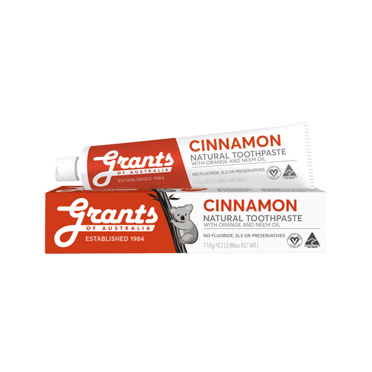 Grants of Australia Cinnamon Natural Toothpaste - Fluoride Free - 110g