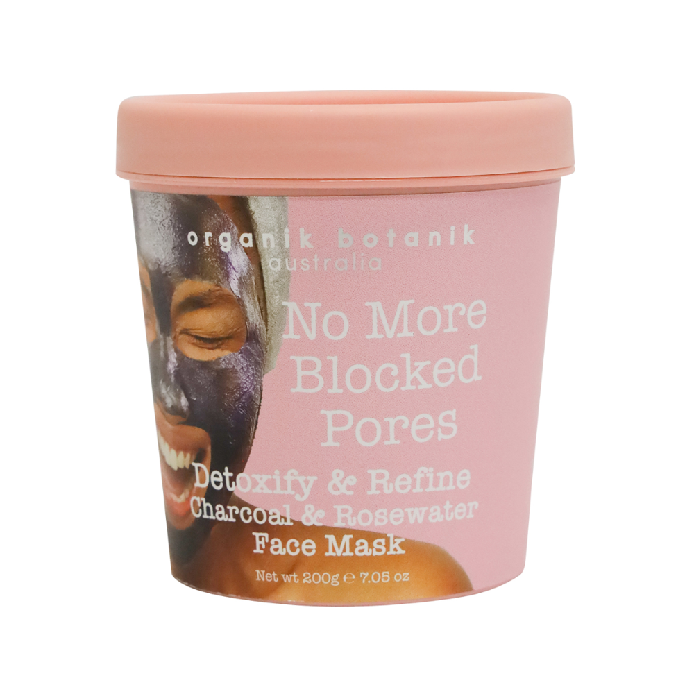 Organik Botanik - No More Pores No More Blocked Pore Charcoal & Rosewater Face Mask Tub 200g