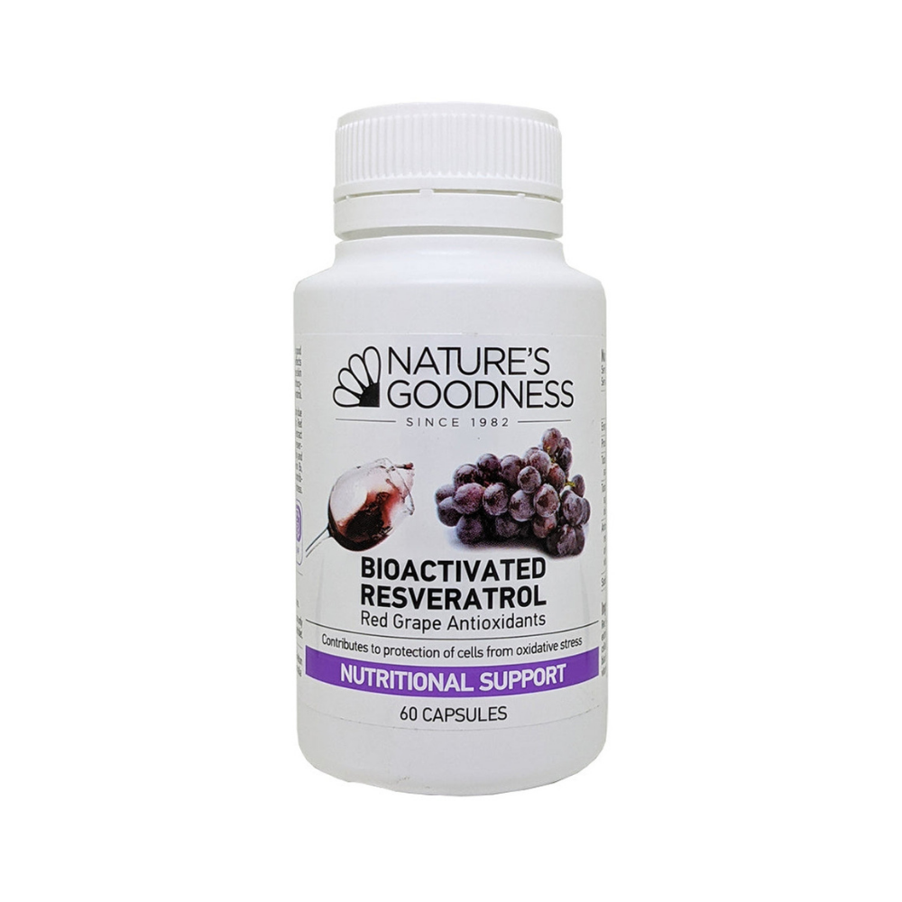 Nature's Goodness Bioactivated Resveratrol Red Grape Antioxidants Caps 500mg/60 Capsules