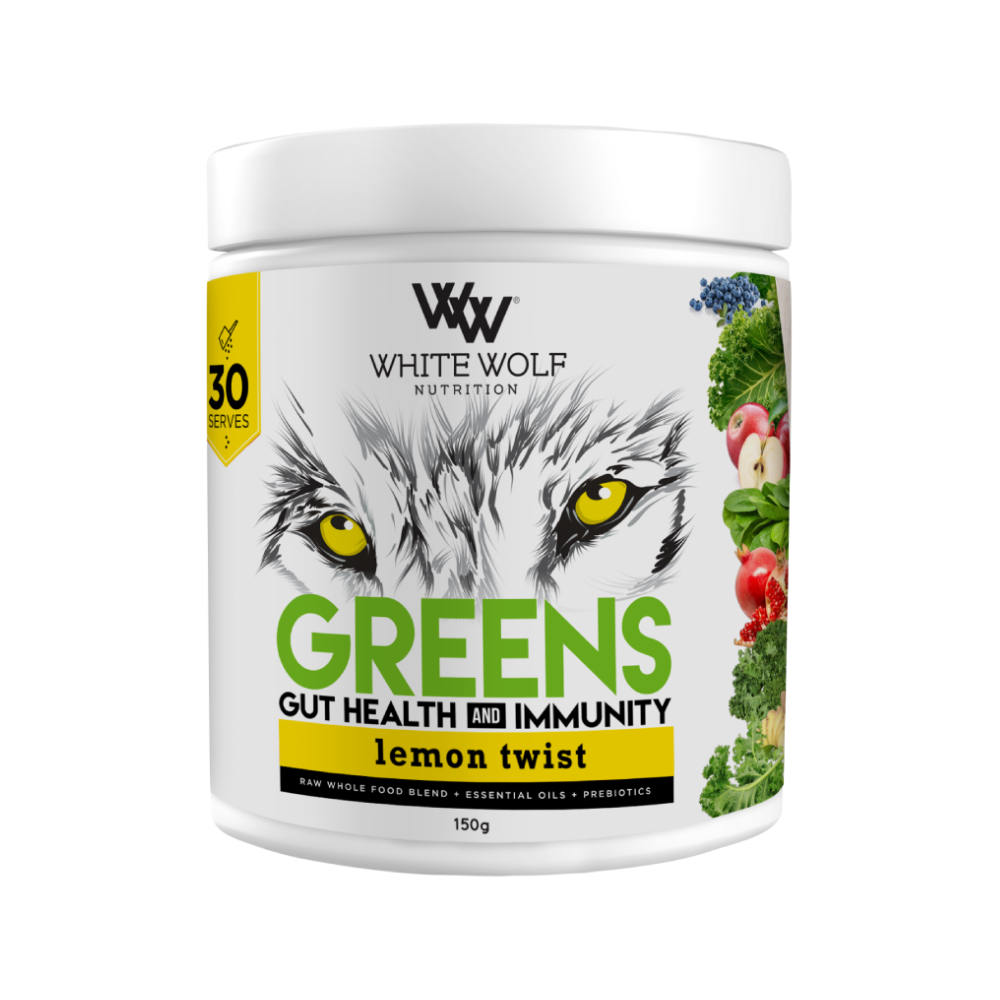 White Wolf Nutrition GREENS GUT HEALTH & IMMUNITY Lemon Twist 30 Serves 150g