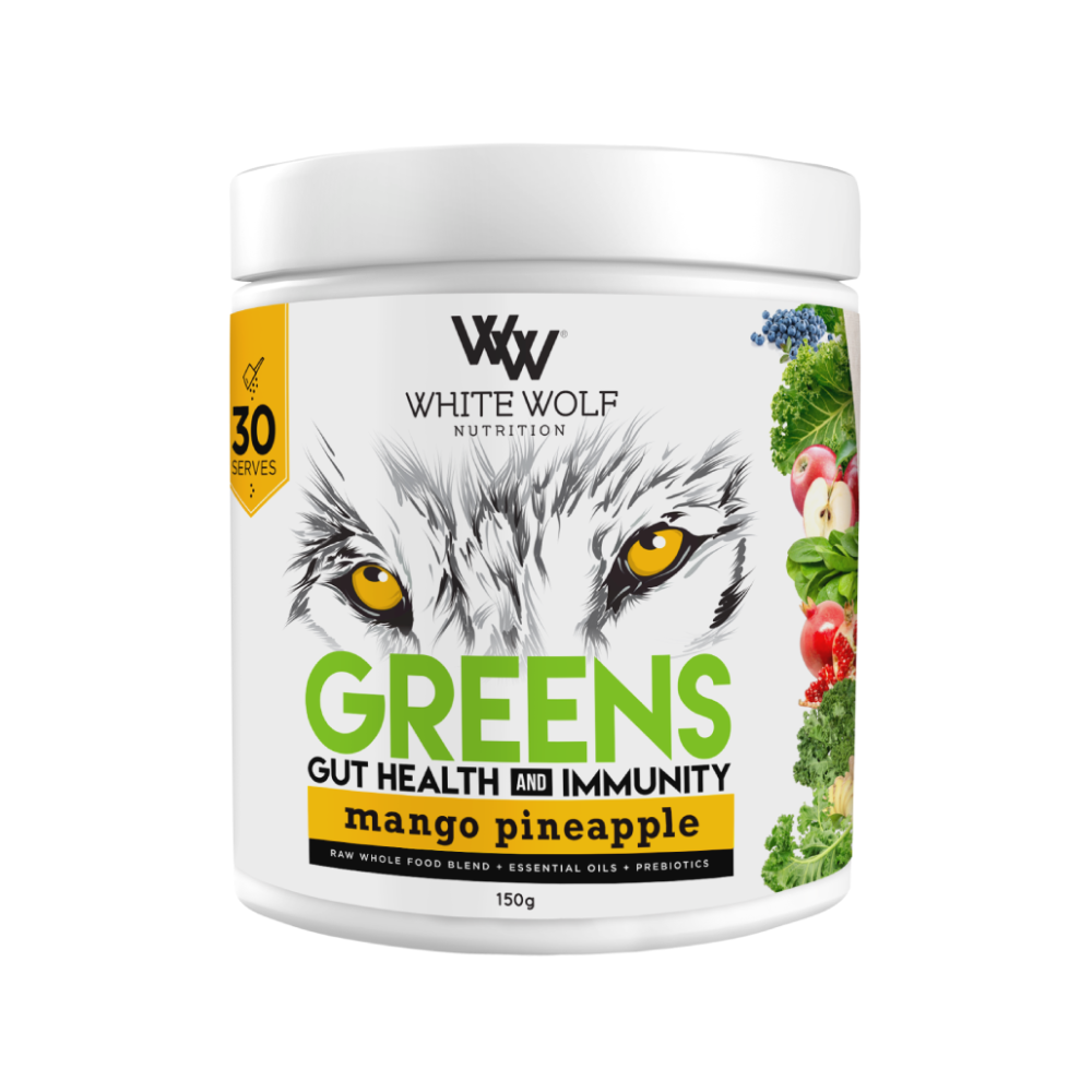White Wolf Nutrition GREENS GUT HEALTH & IMMUNITY Mango Pineapple 30 Serves 150g